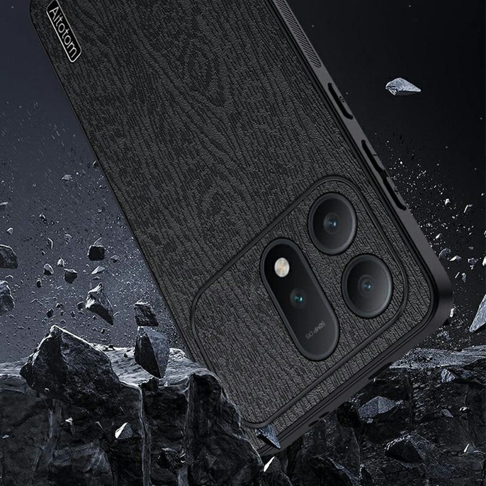 For Honor Win Turbo 5G Case Wood Texture PU Leather Coated PC TPU Phone Cover