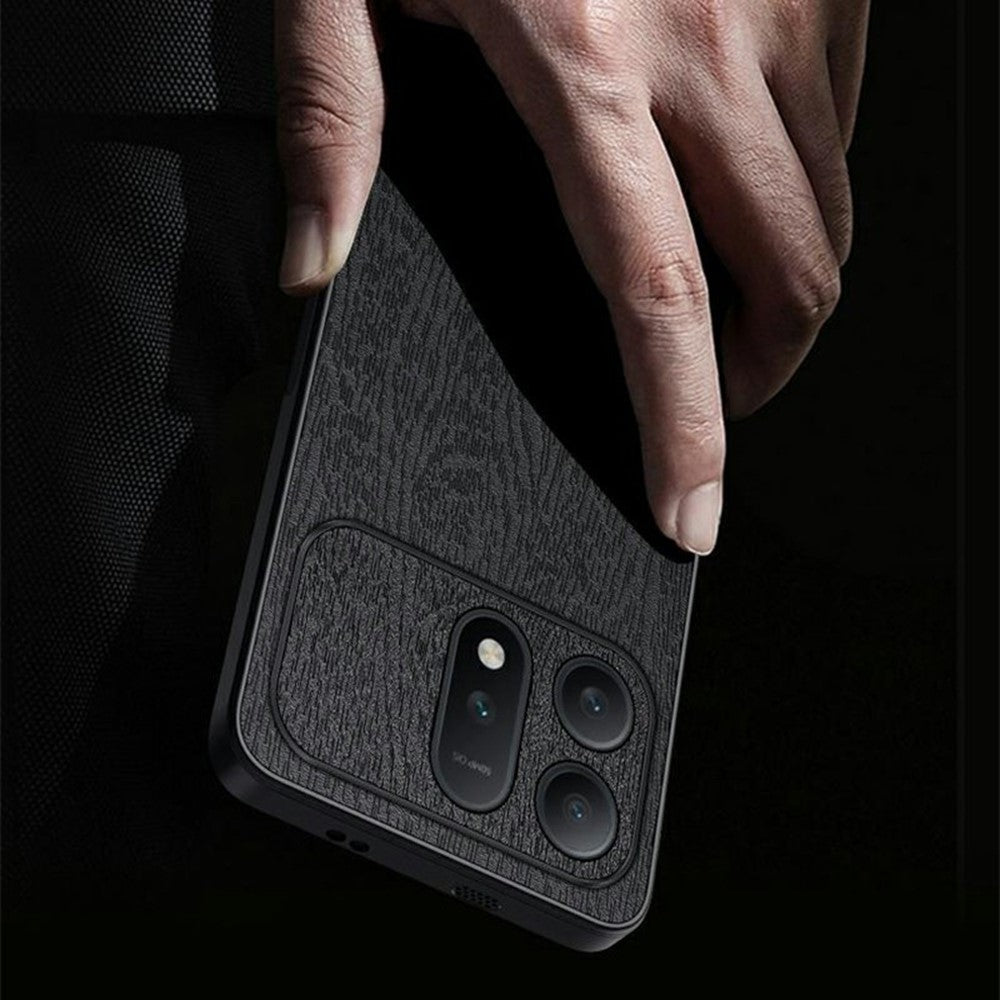 For Honor Win Turbo 5G Case Wood Texture PU Leather Coated PC TPU Phone Cover