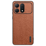 For Honor Win Turbo 5G Case Wood Texture PU Leather Coated PC TPU Phone Cover