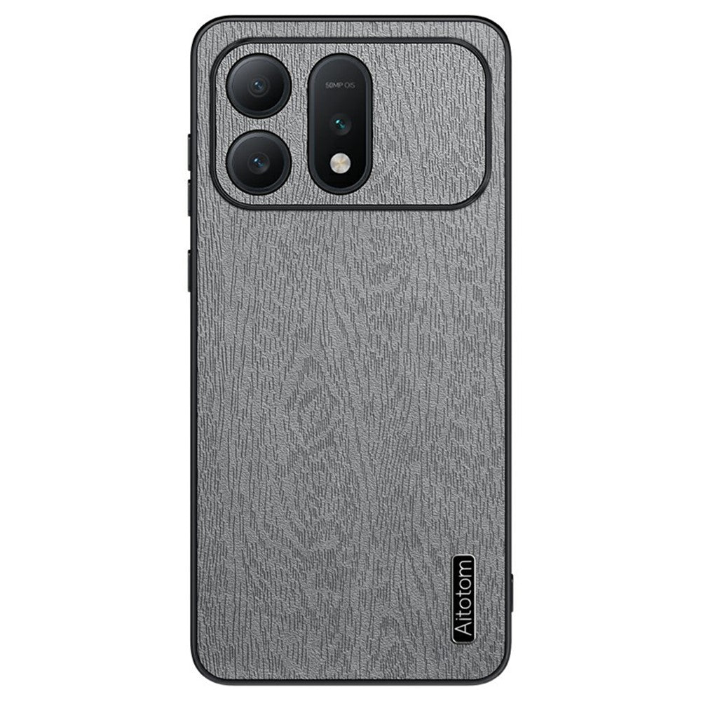 For Honor Win Turbo 5G Case Wood Texture PU Leather Coated PC TPU Phone Cover