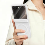GKK for Samsung Galaxy Z Flip8 Magnetic Case Hinge Protection Leather + PC Phone Cover with Screen Protector
