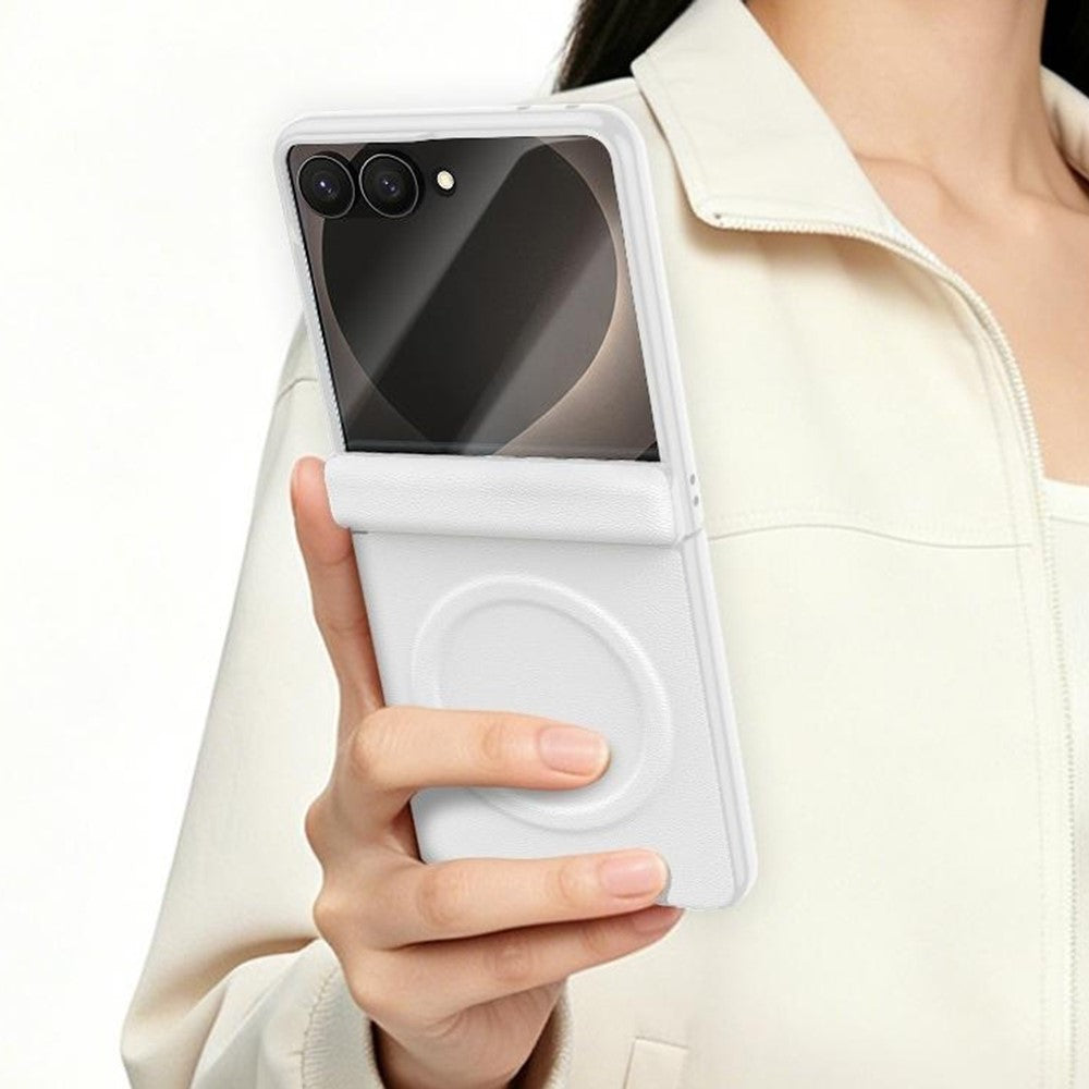 GKK for Samsung Galaxy Z Flip8 Magnetic Case Hinge Protection Leather + PC Phone Cover with Screen Protector