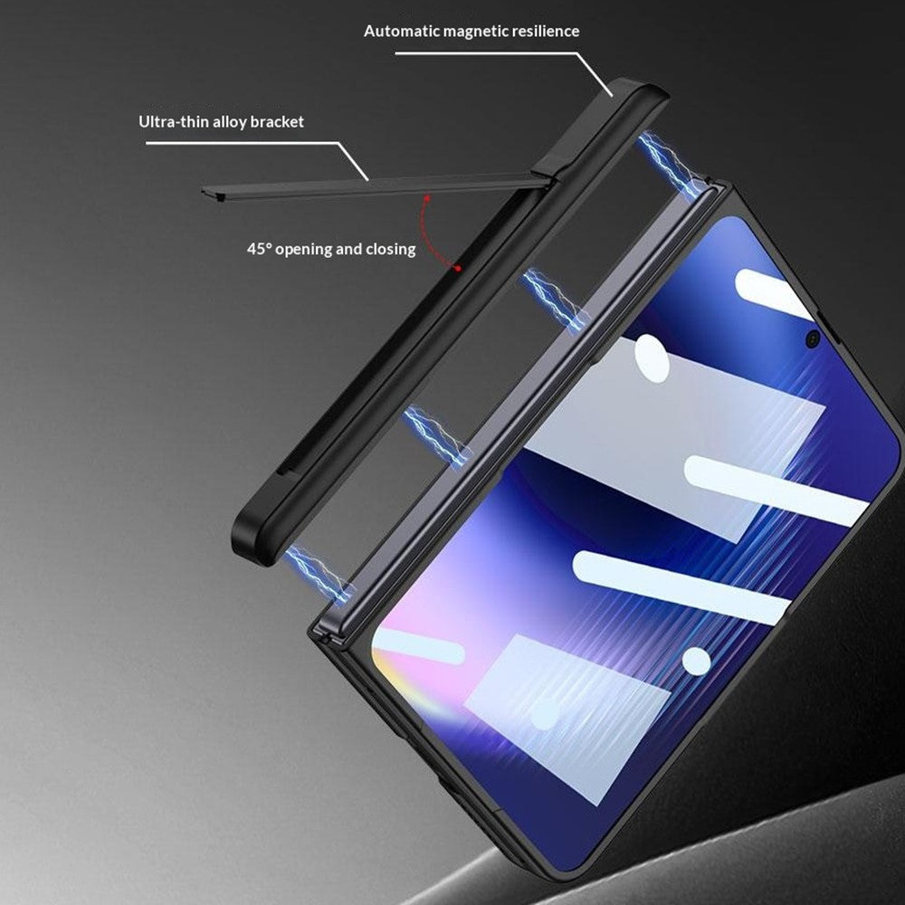 GKK Skal För Huawei Pura X Max Magnetiskt Gångjärn Dolt Stöd Ultratunt PC-mobilskal med HD Klar Härdat Glas Skärmfilm