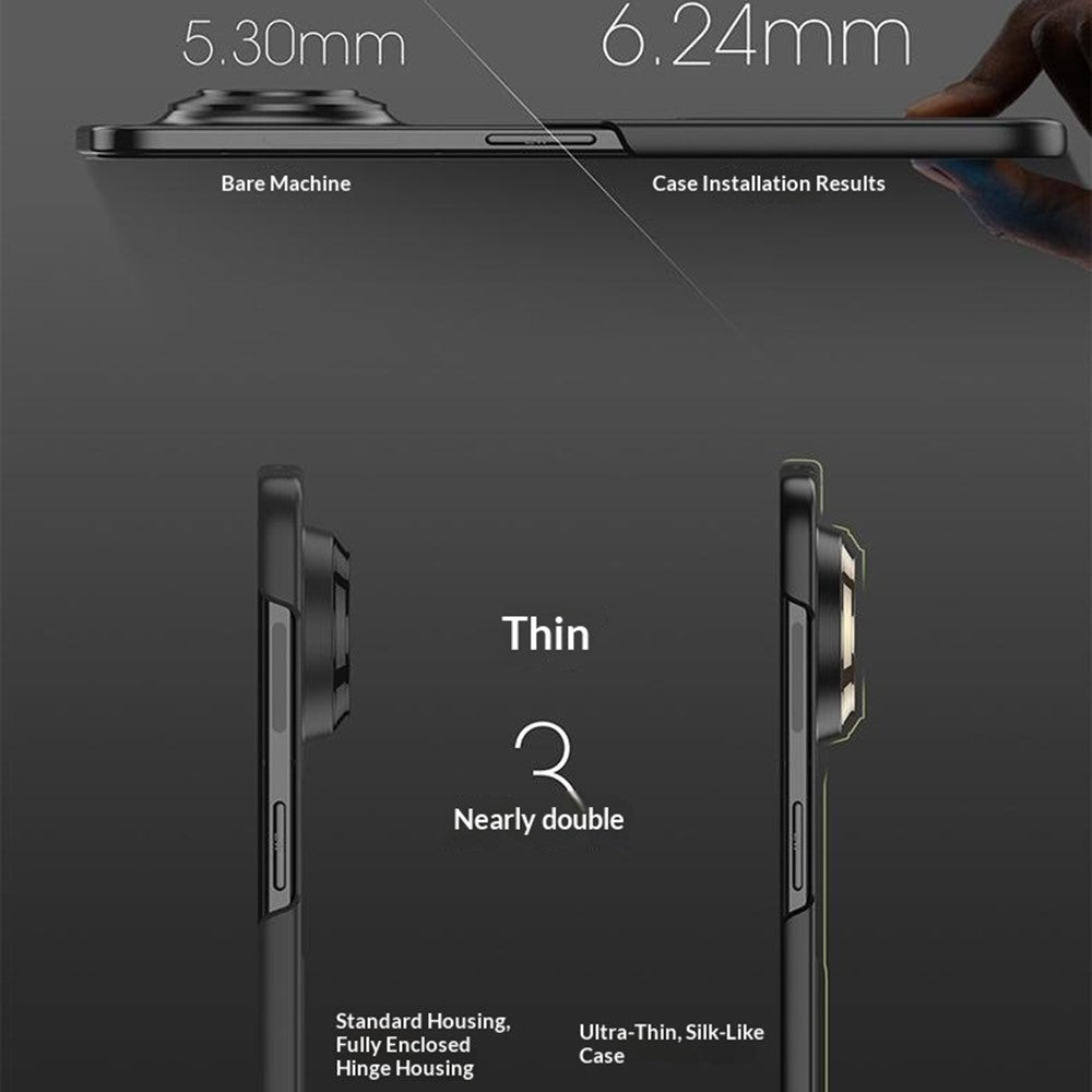 GKK Skal För Huawei Pura X Max Magnetiskt Gångjärn Dolt Stöd Ultratunt PC-mobilskal med HD Klar Härdat Glas Skärmfilm