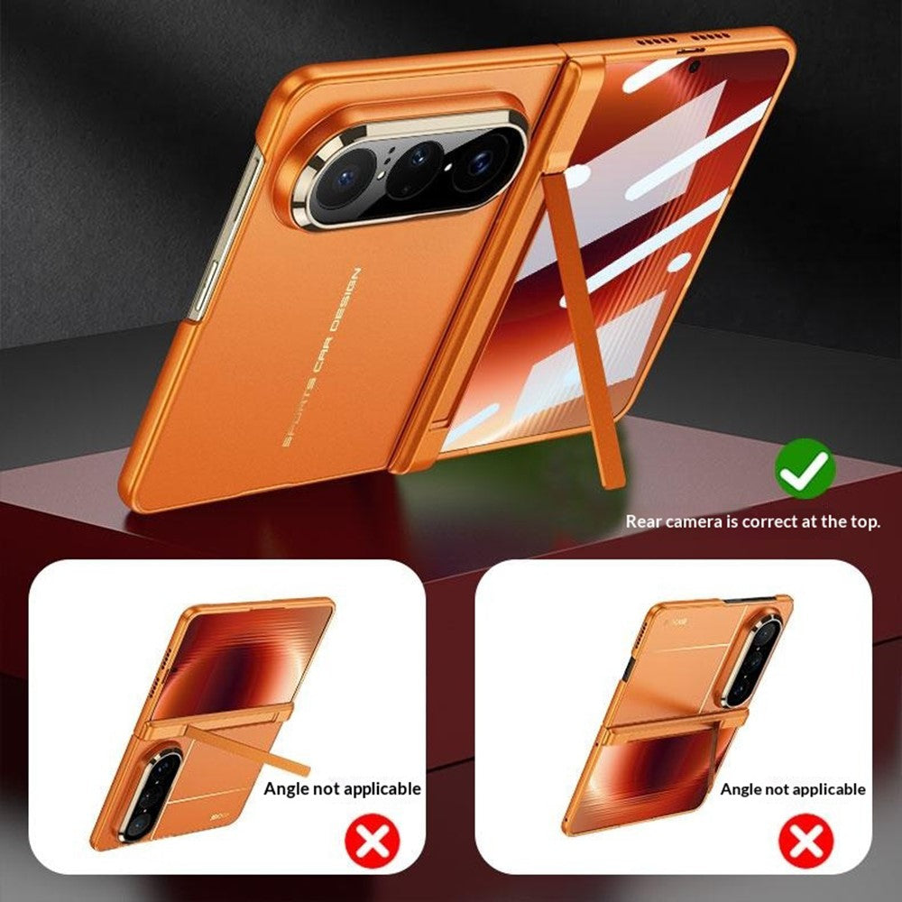 GKK Skal För Huawei Pura X Max Magnetiskt Gångjärn Dolt Stöd Ultratunt PC-mobilskal med HD Klar Härdat Glas Skärmfilm