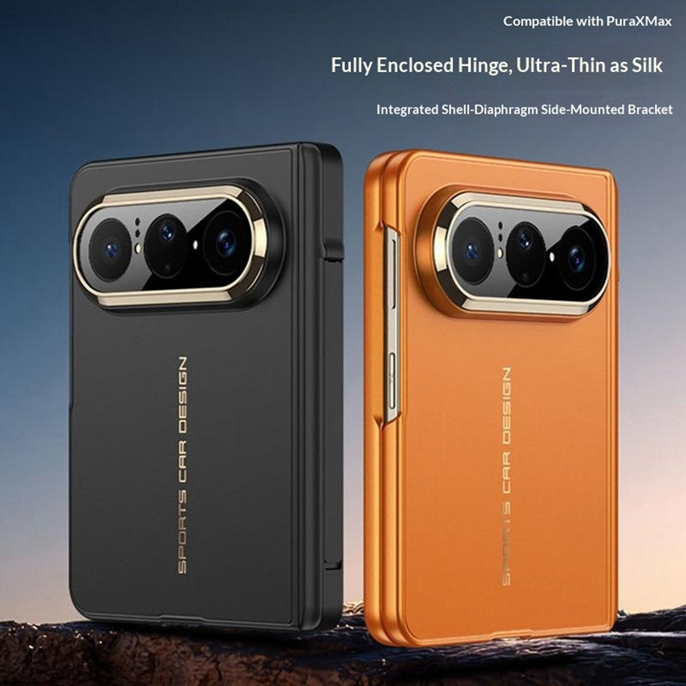 GKK Skal För Huawei Pura X Max Magnetiskt Gångjärn Dolt Stöd Ultratunt PC-mobilskal med HD Klar Härdat Glas Skärmfilm