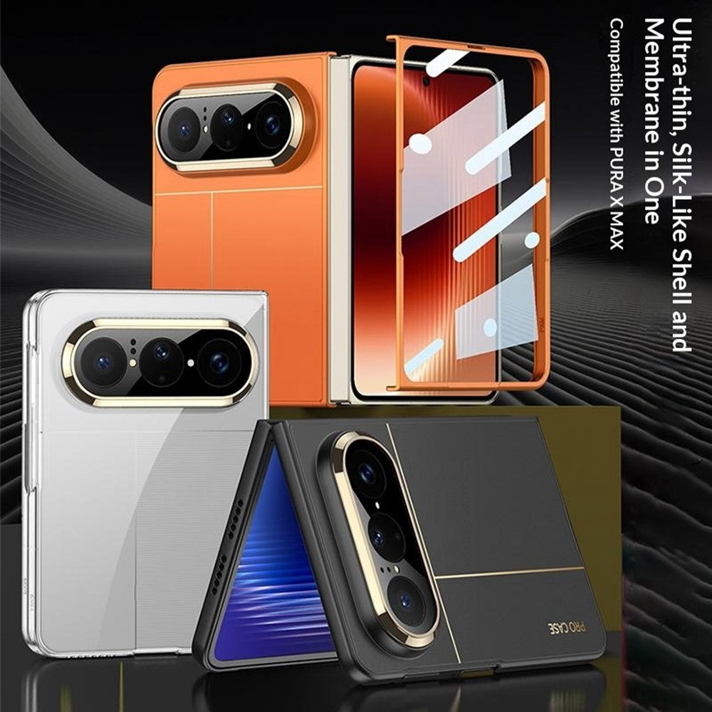 GKK för Huawei Pura X Max-skal, ultratunt PC-skal med HD-skärmfilm i härdat glas