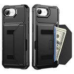 Til iPhone 17e / 16e cover kortholder læder + TPU anti-dråbe telefoncover