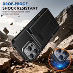 For iPhone 16 Pro Max Case Card Holder Leather + TPU Anti-drop Phone Cover