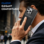 For iPhone 16 Pro Max Case Card Holder Leather + TPU Anti-drop Phone Cover