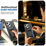 For iPhone 16 Pro Max Case Card Holder Leather + TPU Anti-drop Phone Cover
