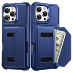 For iPhone 16 Pro Max Case Card Holder Leather + TPU Anti-drop Phone Cover