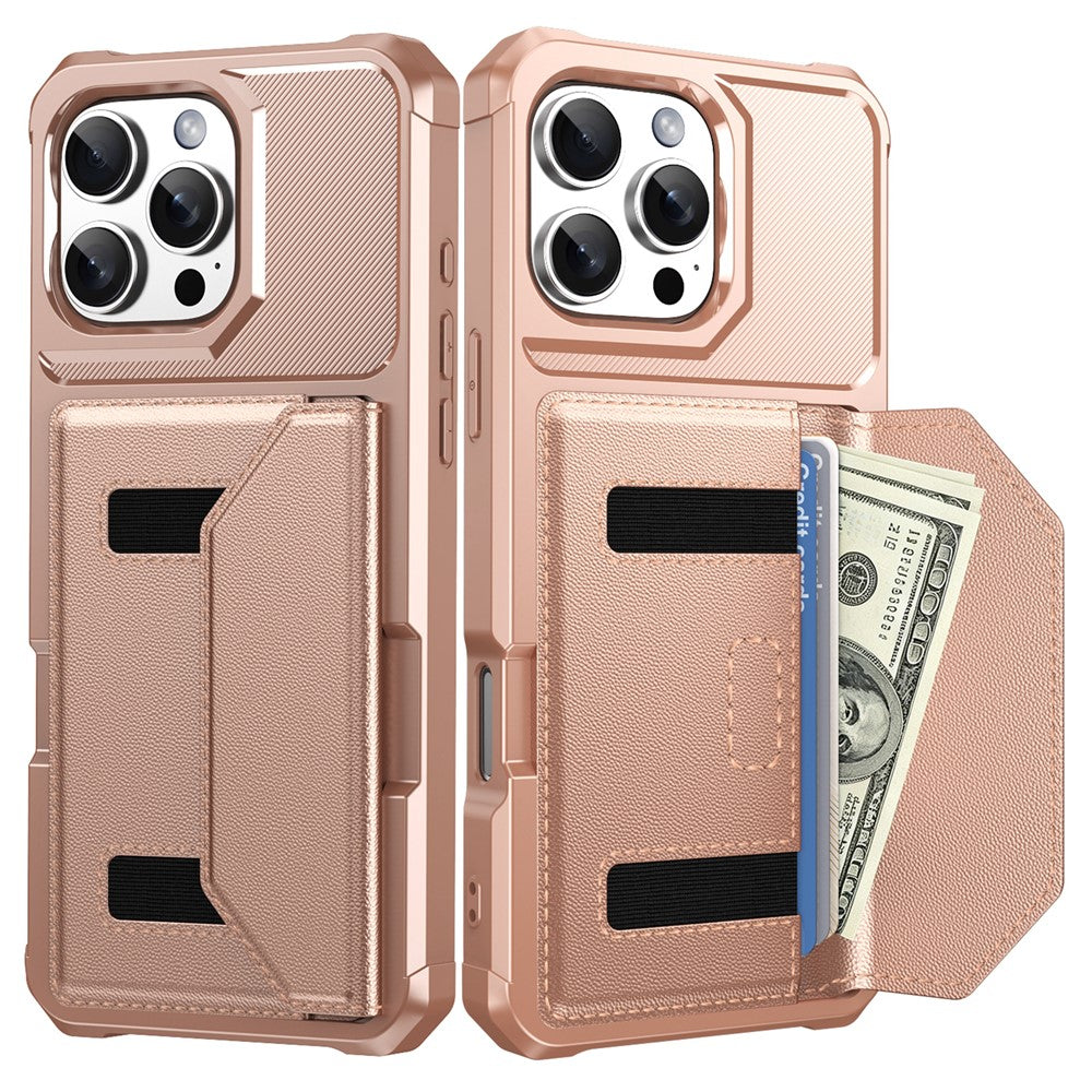 For iPhone 16 Pro Max Case Card Holder Leather + TPU Anti-drop Phone Cover