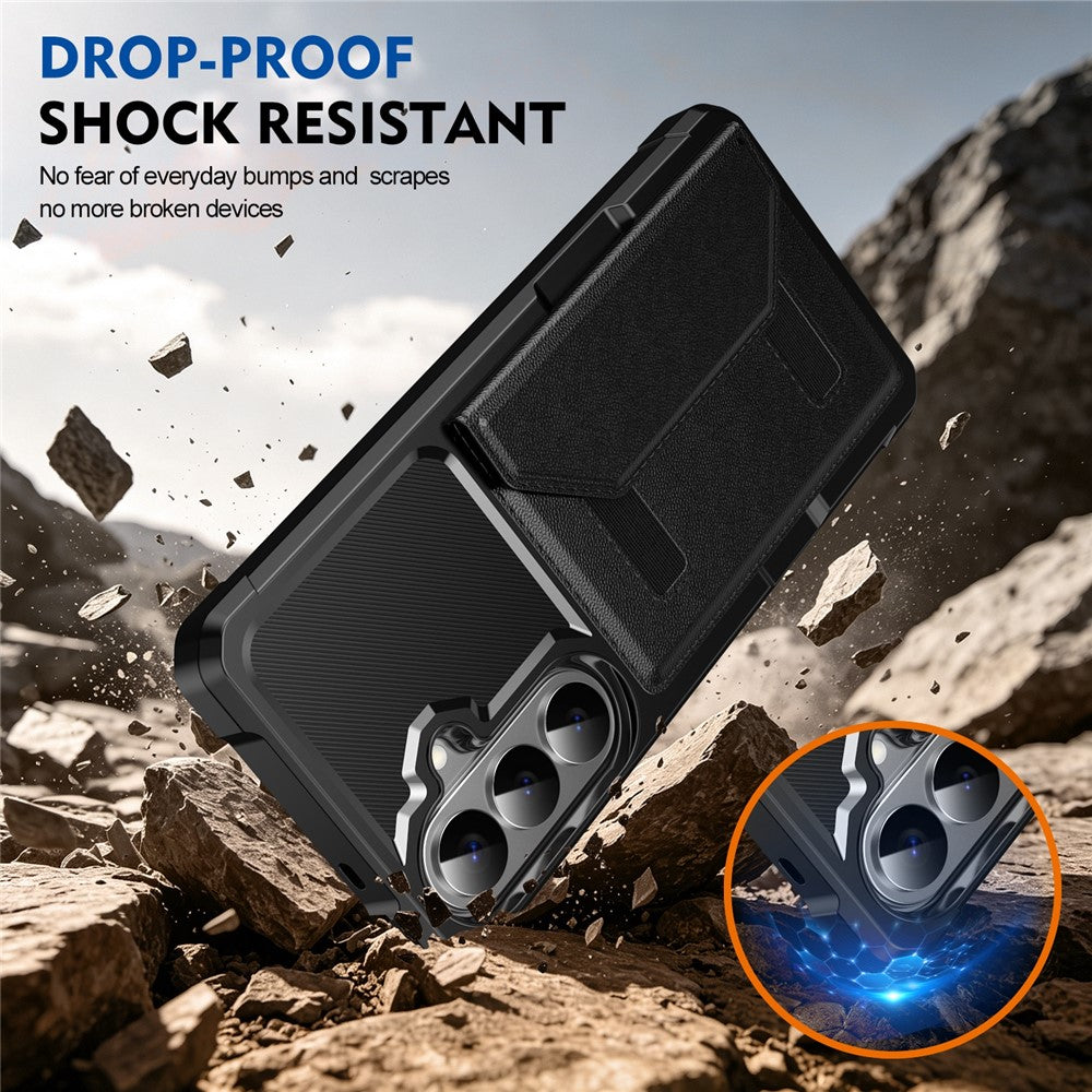 For Samsung Galaxy A27 5G Case Card Holder Leather + TPU Anti-drop Phone Cover