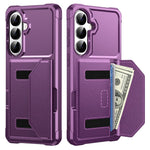 For Samsung Galaxy A27 5G Case Card Holder Leather + TPU Anti-drop Phone Cover