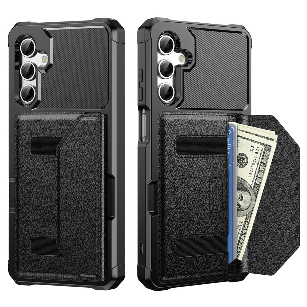 For Samsung Galaxy A25 5G (Global) (161mm) Case Card Holder Leather + TPU Anti-drop Phone Cover