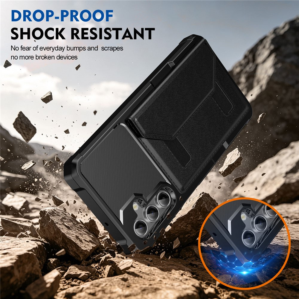 For Samsung Galaxy A25 5G (Global) (161mm) Case Card Holder Leather + TPU Anti-drop Phone Cover