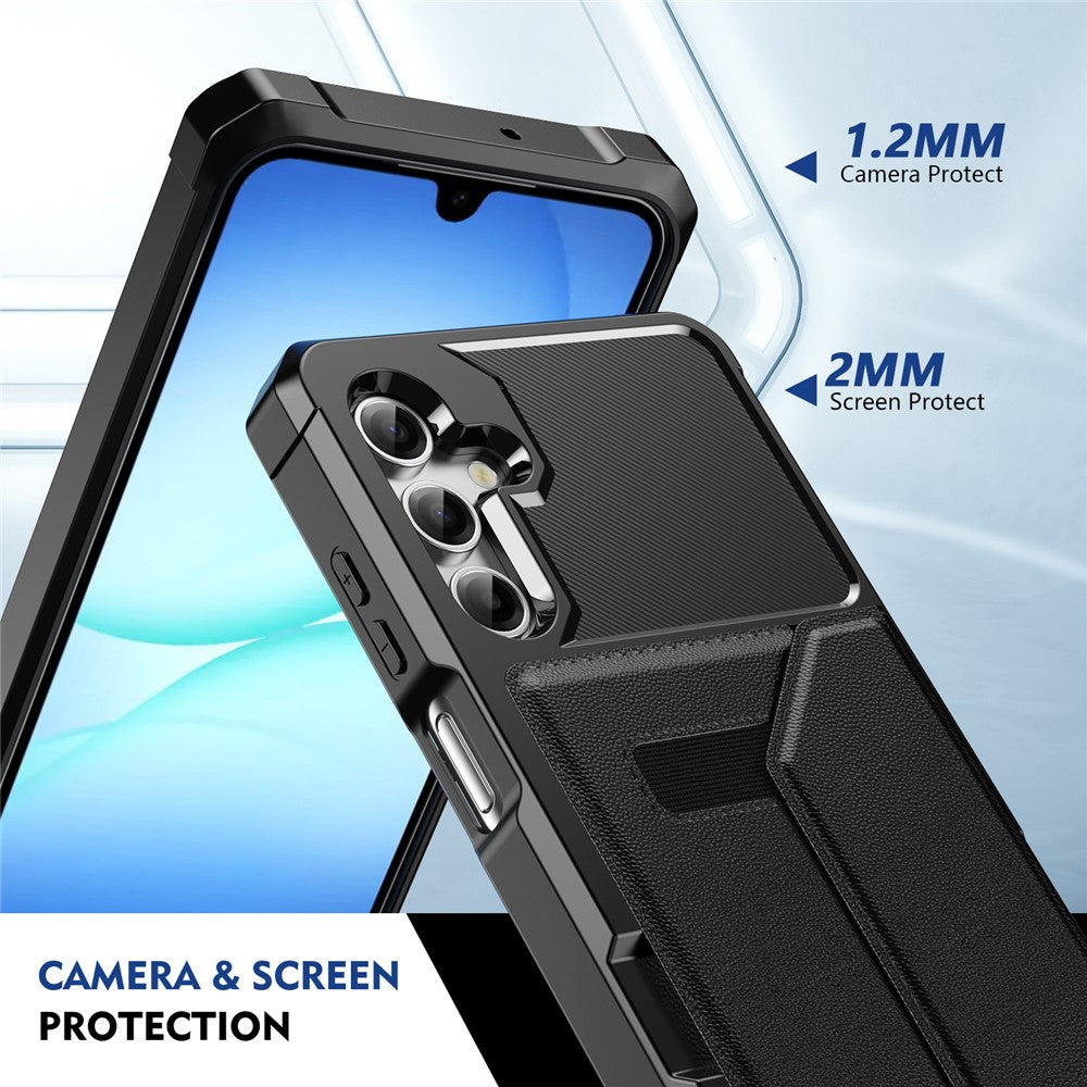 For Samsung Galaxy A25 5G (Global) (161mm) Case Card Holder Leather + TPU Anti-drop Phone Cover