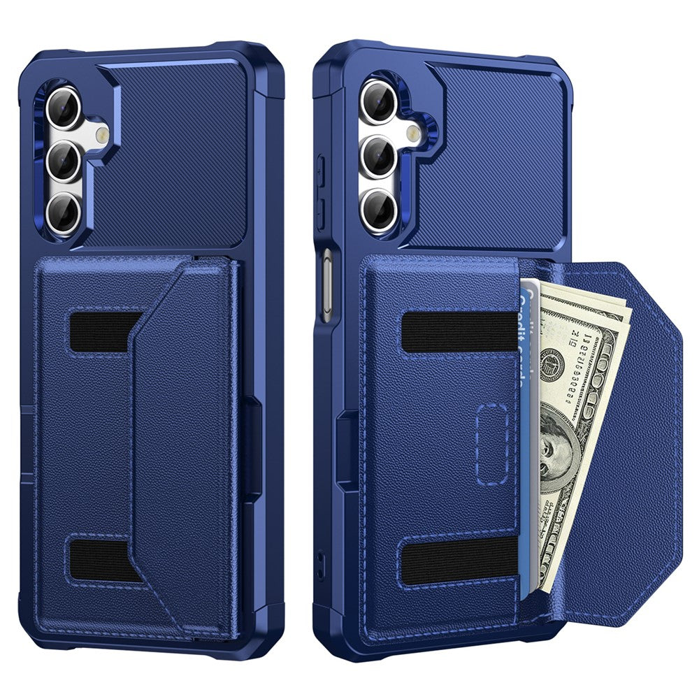 Til Samsung Galaxy A15 5G / A15 4G Cover, kortholder, læder + TPU, anti-drop telefoncover