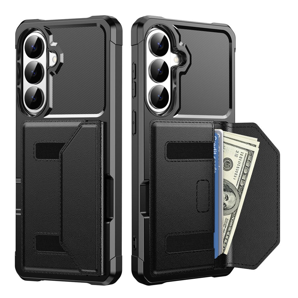 For Samsung Galaxy S26+ Case Card Holder Leather + TPU Anti-drop Phone Cover
