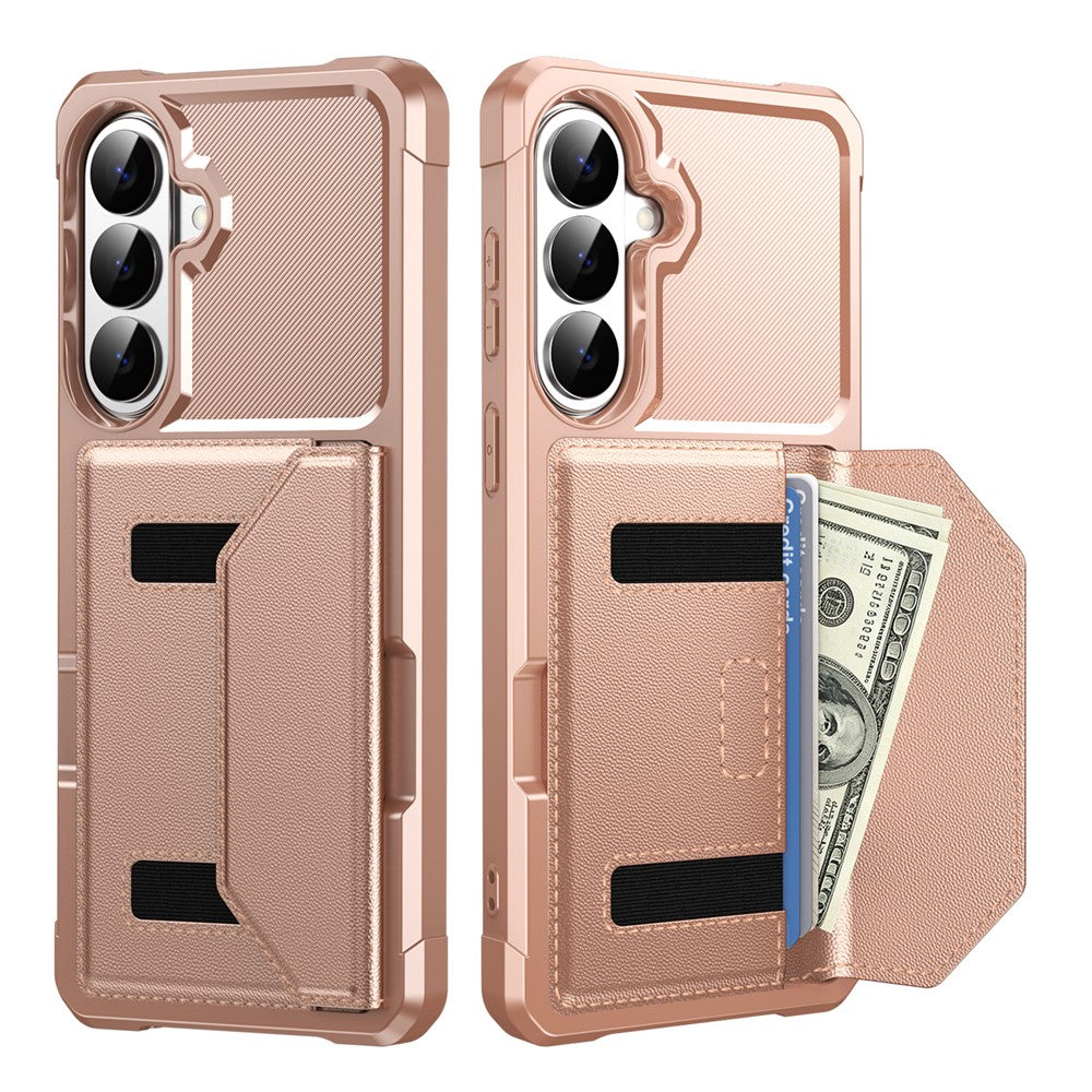 For Samsung Galaxy S26+ Case Card Holder Leather + TPU Anti-drop Phone Cover