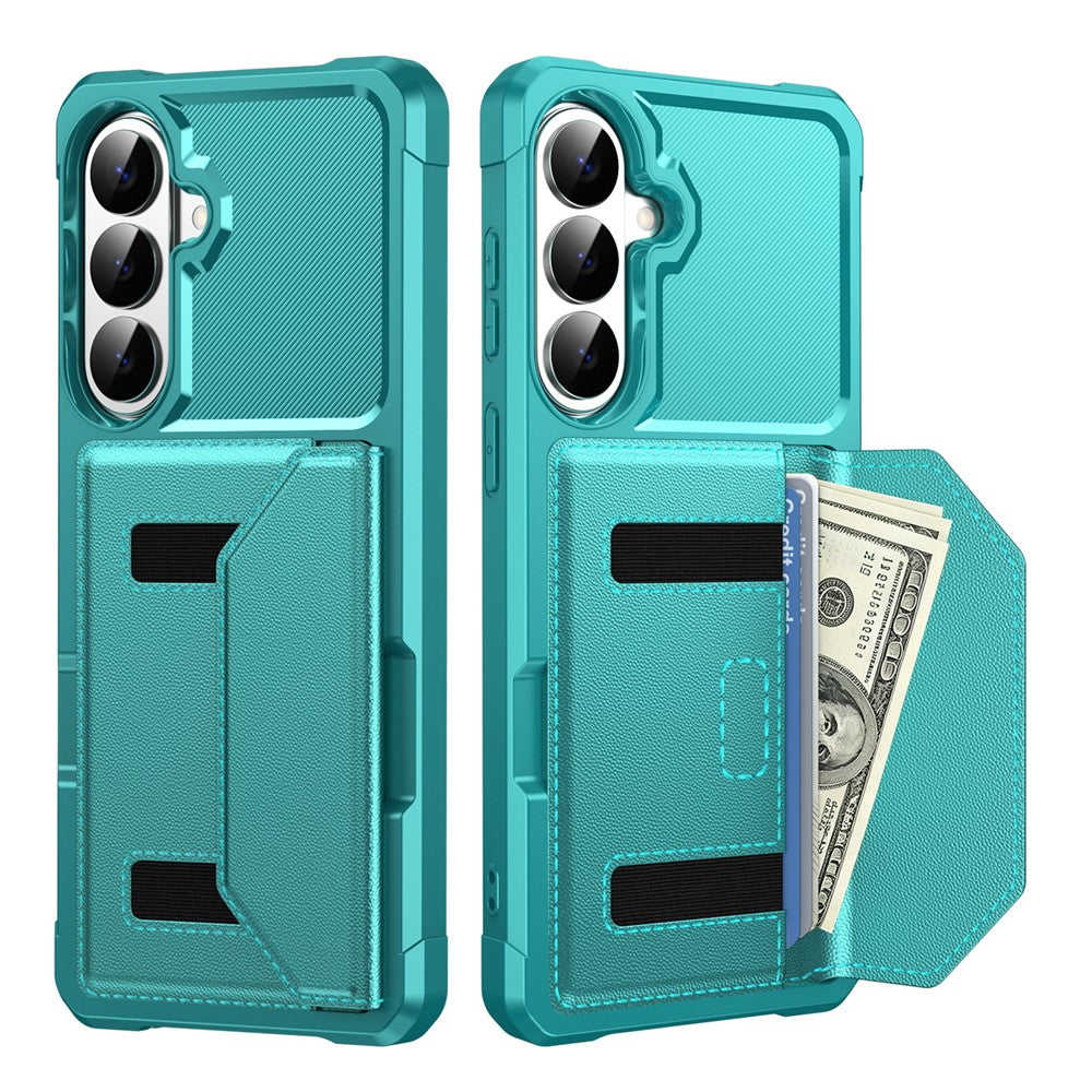 For Samsung Galaxy S26+ Case Card Holder Leather + TPU Anti-drop Phone Cover