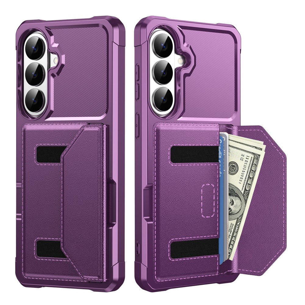For Samsung Galaxy S26+ Case Card Holder Leather + TPU Anti-drop Phone Cover