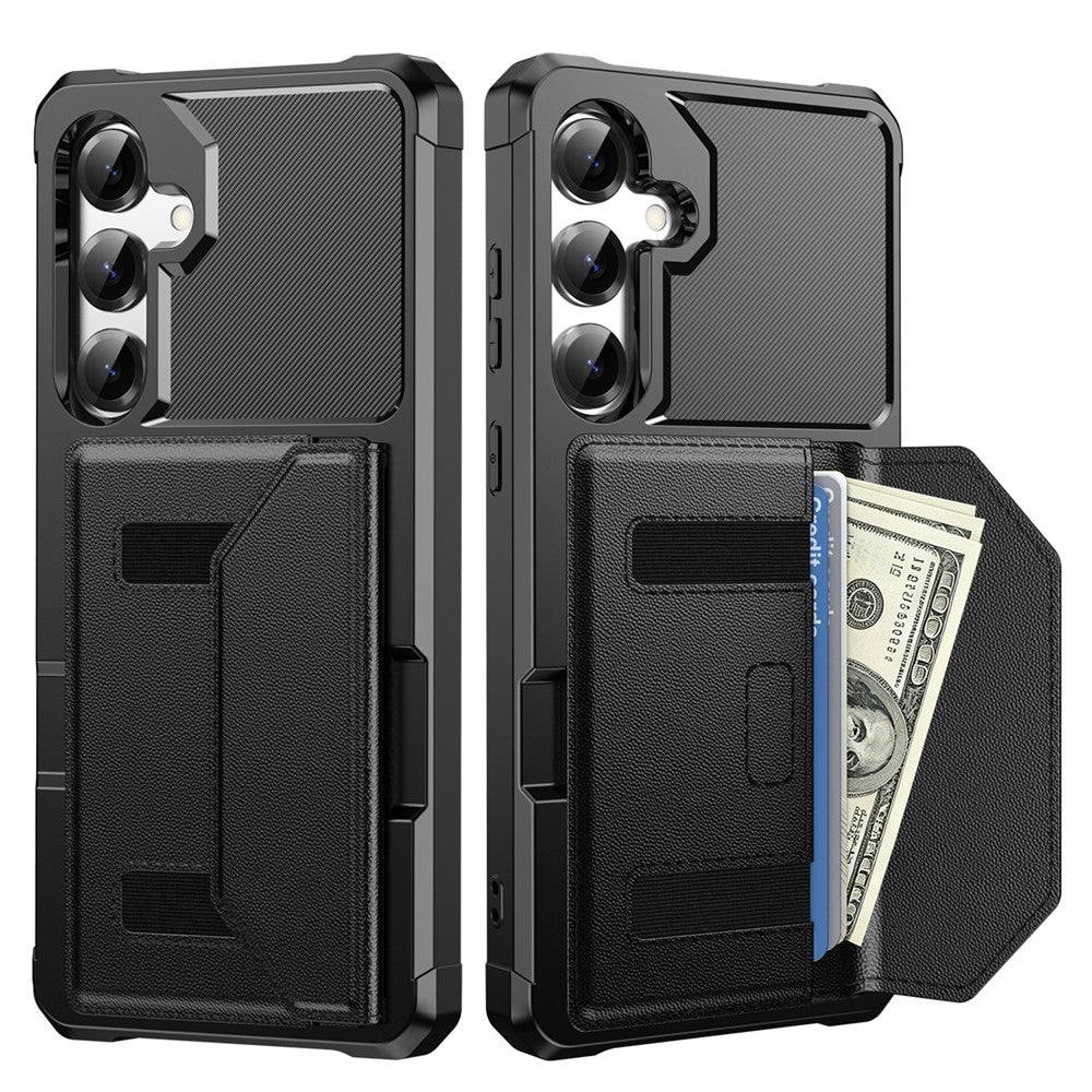 For Samsung Galaxy S25 Case Card Holder Leather + TPU Anti-drop Phone Cover