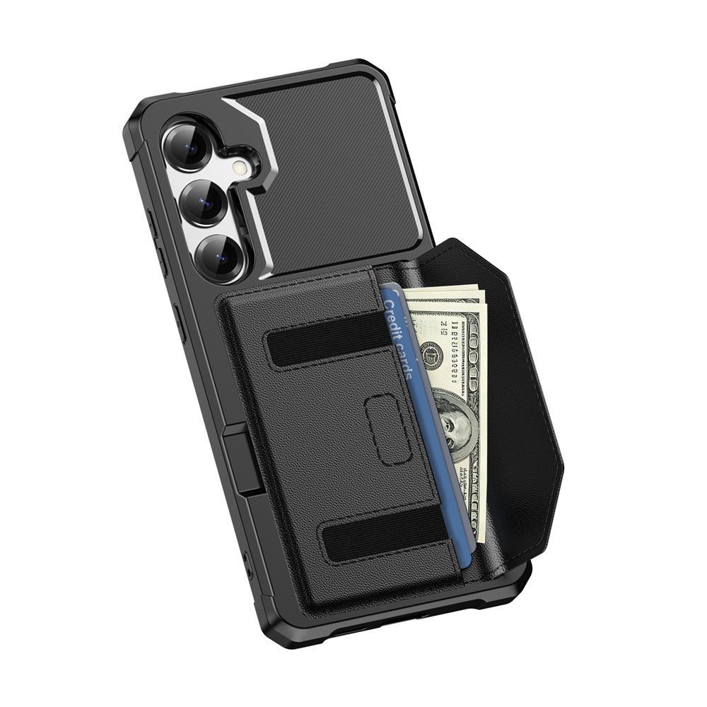 For Samsung Galaxy S25 Case Card Holder Leather + TPU Anti-drop Phone Cover