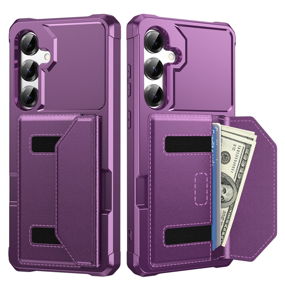 Til Samsung Galaxy S25+ Cover Kortholder Læder + TPU Anti-drop Telefoncover