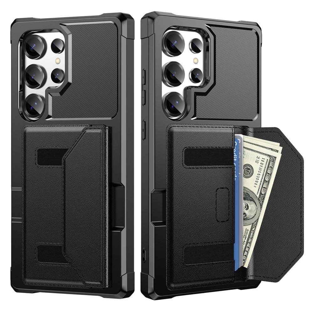 For Samsung Galaxy S24 Ultra Case Card Holder Leather + TPU Anti-drop Phone Cover