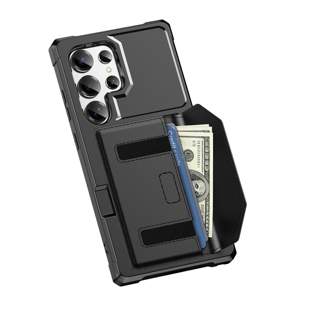 For Samsung Galaxy S24 Ultra Case Card Holder Leather + TPU Anti-drop Phone Cover