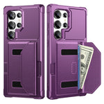For Samsung Galaxy S24 Ultra Case Card Holder Leather + TPU Anti-drop Phone Cover