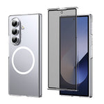 For Samsung Galaxy Z Fold7 5G Magnetic Case Clear PC Phone Cover with Privacy Screen Protector