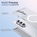 For Samsung Galaxy Z Fold7 5G Magnetic Case Clear PC Phone Cover with Privacy Screen Protector