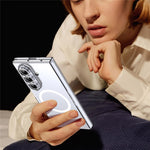 For Samsung Galaxy Z Fold7 5G Magnetic Case Clear PC Phone Cover with Privacy Screen Protector