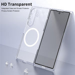 For Samsung Galaxy Z Fold7 5G Magnetic Case Clear PC Phone Cover with Privacy Screen Protector