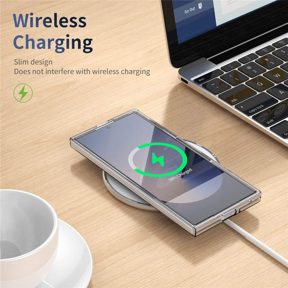 For Samsung Galaxy Z Fold7 5G Magnetic Case Clear PC Phone Cover with Privacy Screen Protector