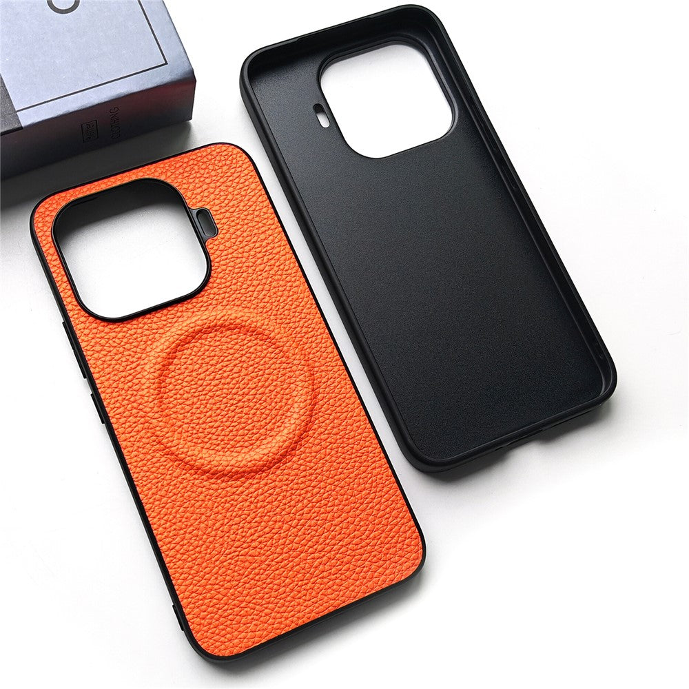For Xiaomi 17T Pro Magnetic Case Litchi Texture PU Leather Coated PC + TPU Protective Phone Cover
