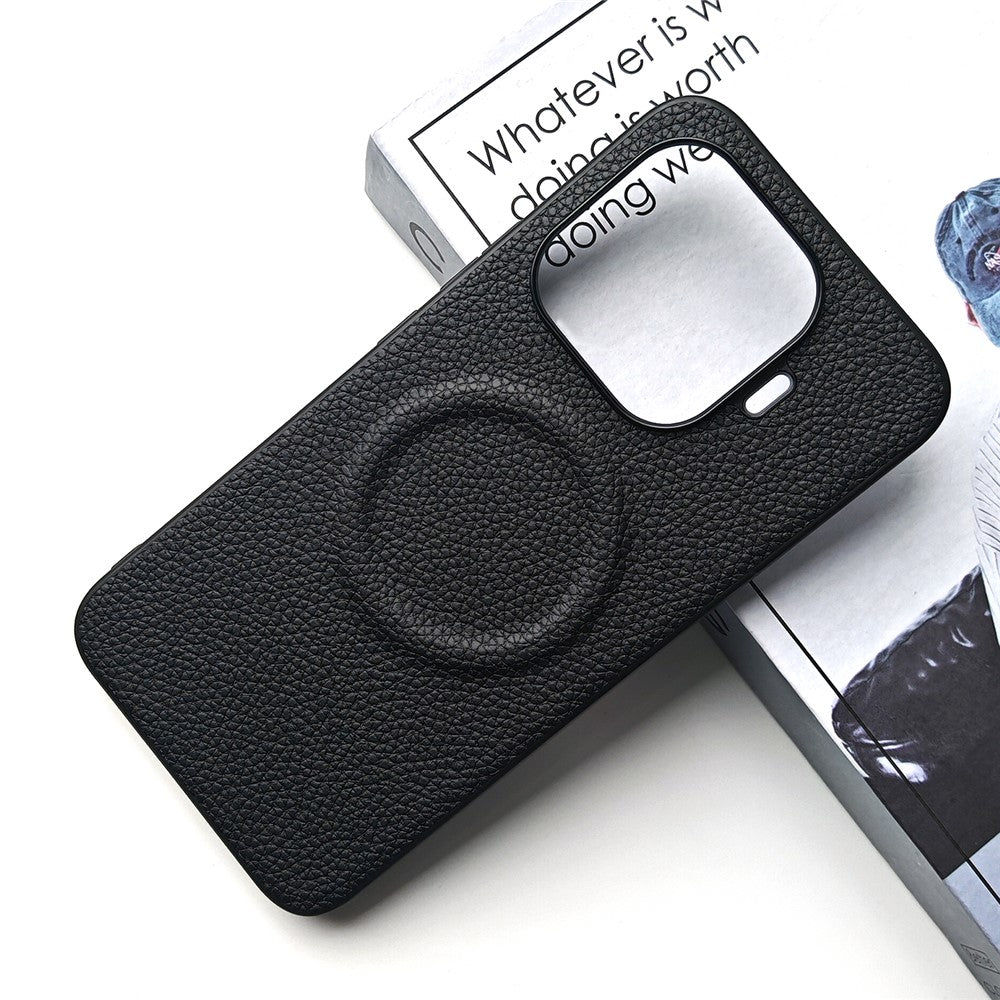 For Xiaomi 17T Pro Magnetic Case Litchi Texture PU Leather Coated PC + TPU Protective Phone Cover