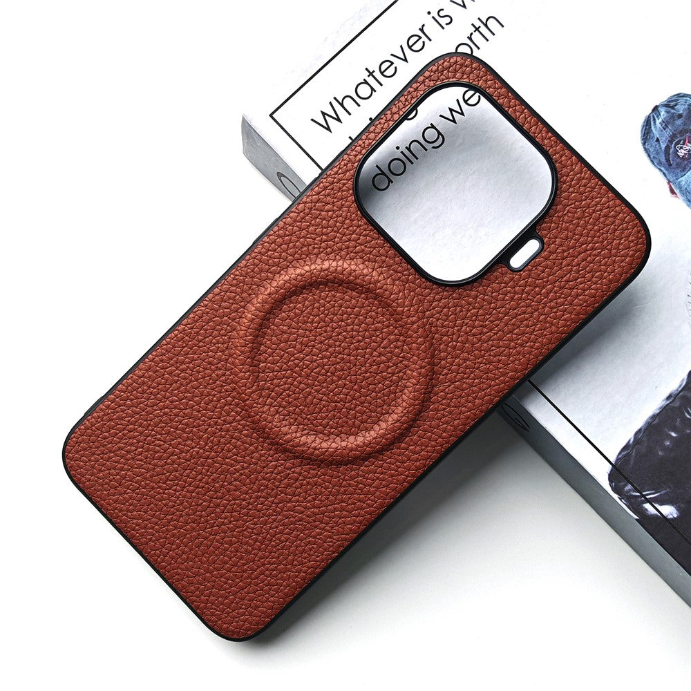 For Xiaomi 17T Pro Magnetic Case Litchi Texture PU Leather Coated PC + TPU Protective Phone Cover