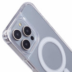 iPhone 13 Pro Max-skal kompatibelt med MagSafe TPU+PC 1,5 mm genomskinligt mobilskal med hål för snodd