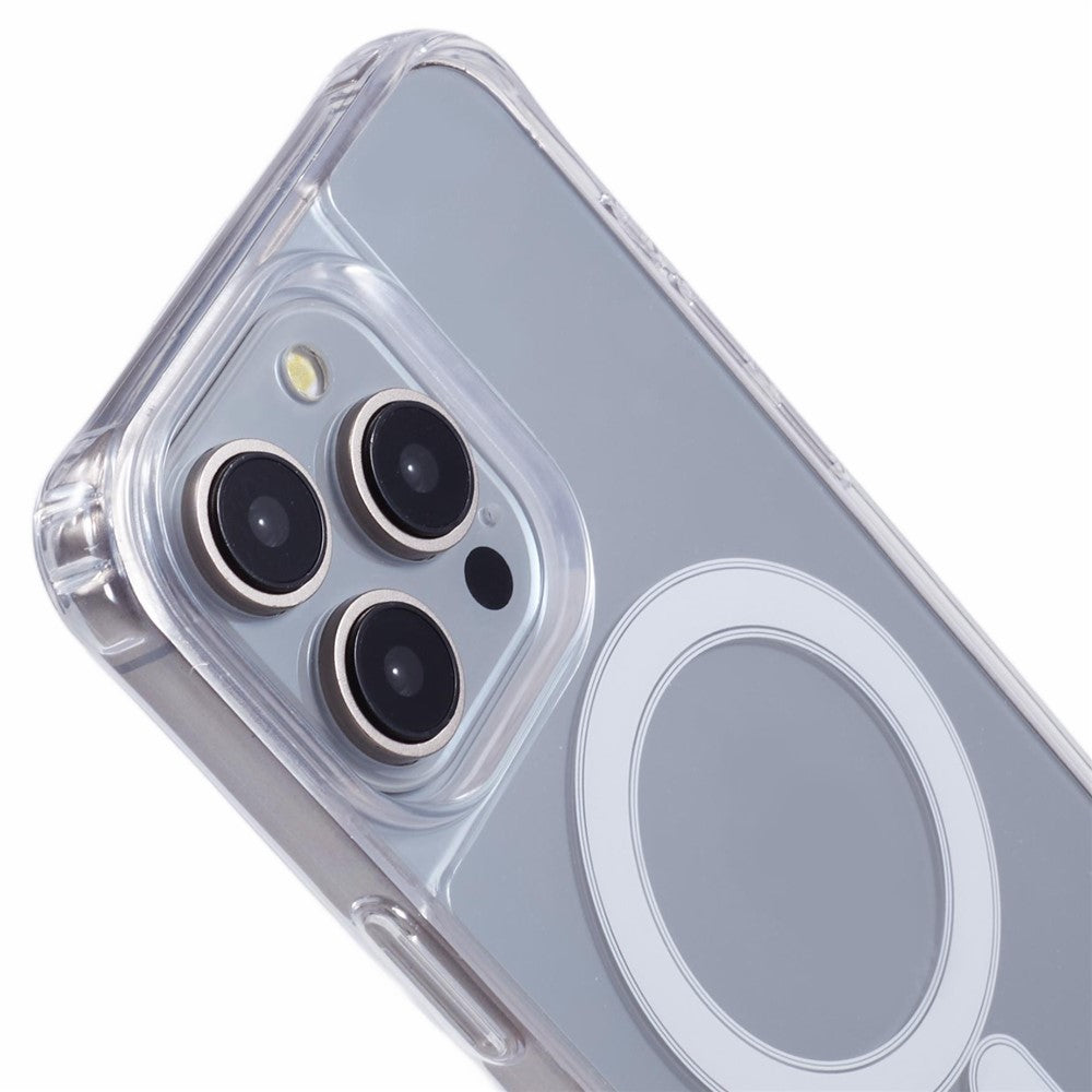 iPhone 13 Pro Max-skal kompatibelt med MagSafe TPU+PC 1,5 mm genomskinligt mobilskal med hål för snodd