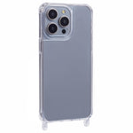 iPhone 13 Pro Max-skal PC+TPU 1,5 mm genomskinligt mobilskal med hål för snodd