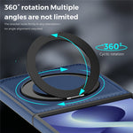 For Samsung Galaxy Z Flip8 Magnetic Case with Ring Kickstand PU Leather Back Cover