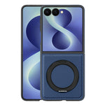 For Samsung Galaxy Z Flip8 Magnetic Case with Ring Kickstand PU Leather Back Cover