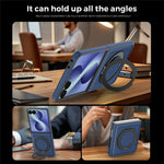 For Samsung Galaxy Z Flip8 Magnetic Case with Ring Kickstand PU Leather Back Cover
