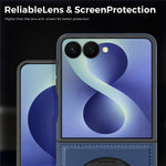 For Samsung Galaxy Z Flip8 Magnetic Case with Ring Kickstand PU Leather Back Cover