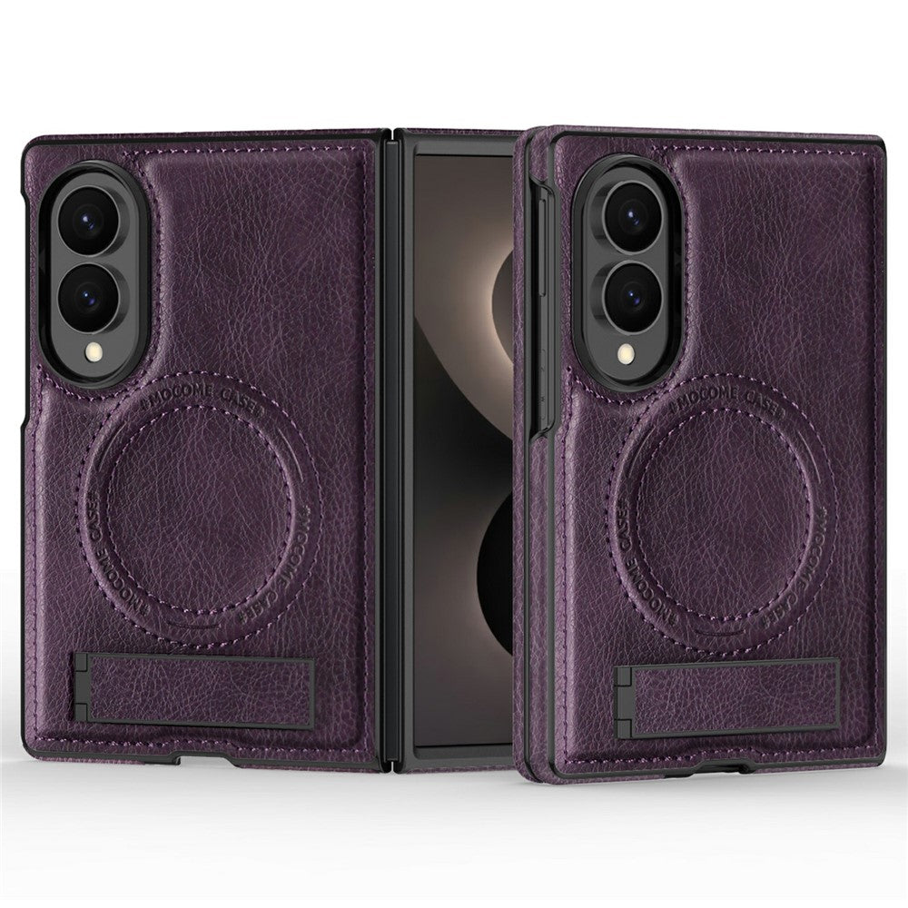 Til Samsung Galaxy Z Fold8 Magnetisk Etui Støtteben PC Silikone Læder Telefon Bagcover