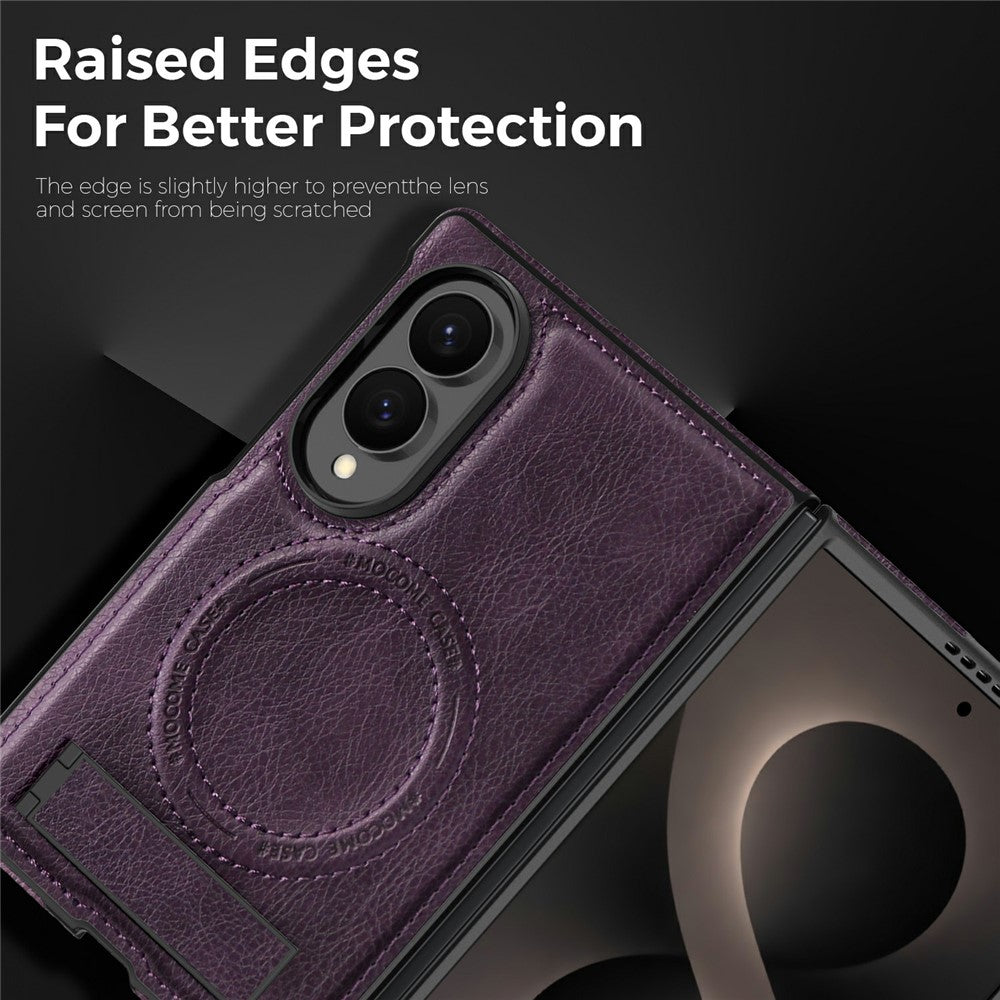 Til Samsung Galaxy Z Fold8 Magnetisk Etui Støtteben PC Silikone Læder Telefon Bagcover